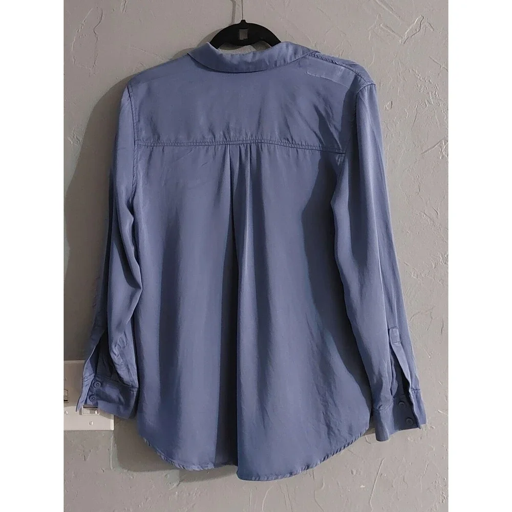 Chico's Tops Shirts Women's , 1 (M) Gray, Cotton, Soft, Pockers,17.5 Inch Of Arm